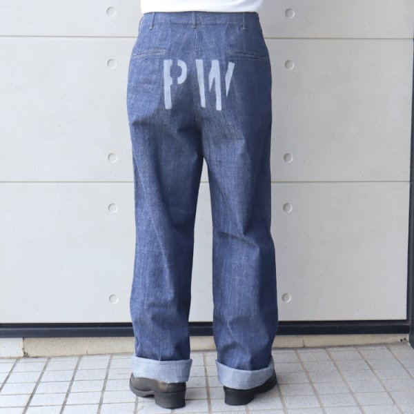 画像4: JELADO ジェラード AG94341DB 41 Denim Stencil デニムステンシル 10.5oz LAST RESORT DENIM 青タグ PW カスタムバージョン ディープサウスコットン 41DENIM TROUSER メタルボタン 41khaki made in japan (4)