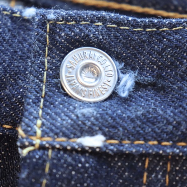 画像9: SAMURAI JEANS サムライジーンズ  S510XX21ozII 21ozレギュラーストレート 定番ジーンズ 最強21ozスペシャルセルビッチ 究極のへビーオンスデニム 諸行無常スレーキ 鉄製日の出ボタン 銅製銭型リベット 日本製 (9)