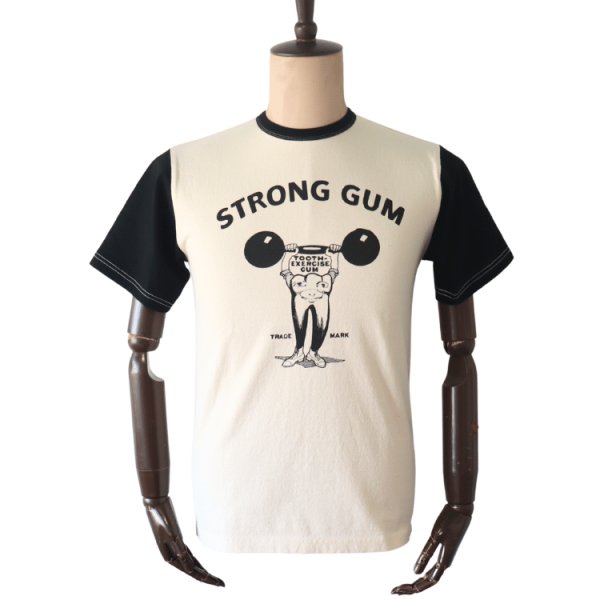画像2: JELADO/ジェラード AB12230 Strong Gum Tee ストロングガム Tシャツ BASIC COLLECTION チューインガムメーカー ロゴプリント ツートンカラー 丸胴ボディ バインダー仕様 日本製 (2)