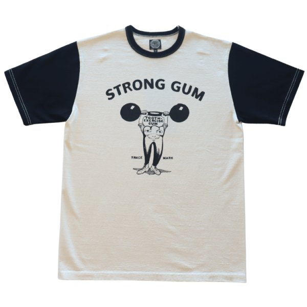 画像4: JELADO/ジェラード AB12230 Strong Gum Tee ストロングガム Tシャツ BASIC COLLECTION チューインガムメーカー ロゴプリント ツートンカラー 丸胴ボディ バインダー仕様 日本製 (4)