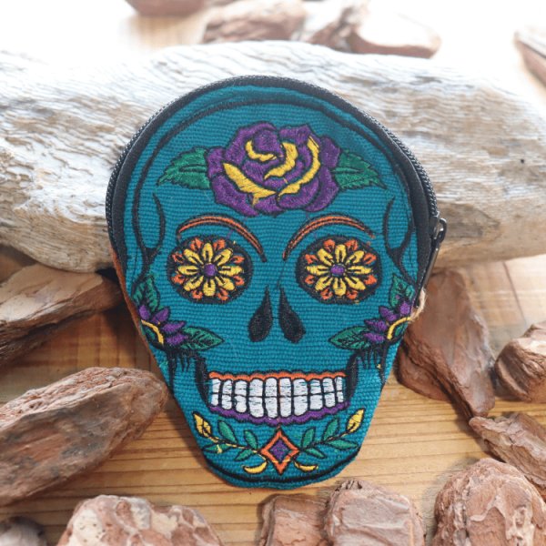 画像3: KC's ケイシイズ SKL001 MEXICAN SKULL POUCH メキシカンスカルポーチ オリジナル シュガースカル 骸骨 Day of the Dead 死者の日 ネイティブアメリカン 伝統文化 メキシコ雑貨 小物入れ 刺繍 小銭入れ (3)