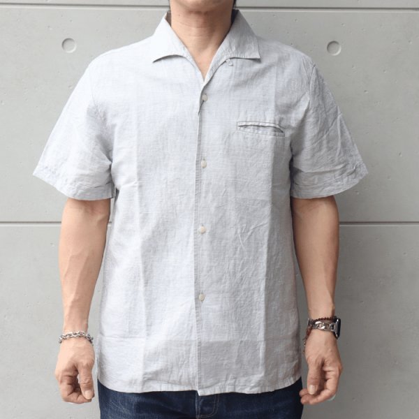 画像2: JELADO/ジェラード SG12122 JELADO Vincent Shirt / ジェラード ヴィンセント シャツ  1950年代 SIRGUYブランド コットンリネンハケメシャンブレー生地 刷毛目 夏らしい淡い色合い 夏のコーディネート 日本製 (2)