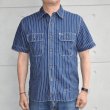 画像2: JELADO/ジェラード JP12123 JELADO Unionworkers S/S Shirt/ ジェラード ユニオンワーカーズシャツ WABASHストライプ 半袖シャンブレーシャツ 襟ダブルステッチ 身頃トリプルステッチ ユニオンチケット メタルボタン フラップポケット 日本製 (2)
