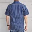 画像3: JELADO/ジェラード JP12123 JELADO Unionworkers S/S Shirt/ ジェラード ユニオンワーカーズシャツ WABASHストライプ 半袖シャンブレーシャツ 襟ダブルステッチ 身頃トリプルステッチ ユニオンチケット メタルボタン フラップポケット 日本製 (3)
