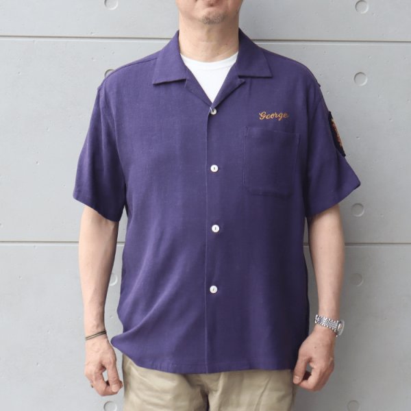 画像2: BUZZ RICKSON'S バズリクソンズ BR39510 U.S. NAVY RAYON LINEN OPEN SHIRT with CHAIN EMBROIDERED 1950年代 アメリカ海軍 駆逐艦 DD-574ジョン・ロジャース 退役軍人局パッチ レーヨンリネン オープンシャツ (2)