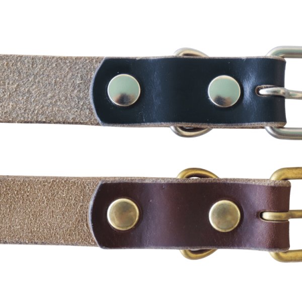 画像7: ARTBROWN アートブラウン VDB21166AB VGB21166AB Concho Belt コンチョベルト アンブレラスタッズ 帯幅20mm クロムエクセルレザー スタッズベルト ブラック チョコ エイジング 日本製 madeinjapan (7)