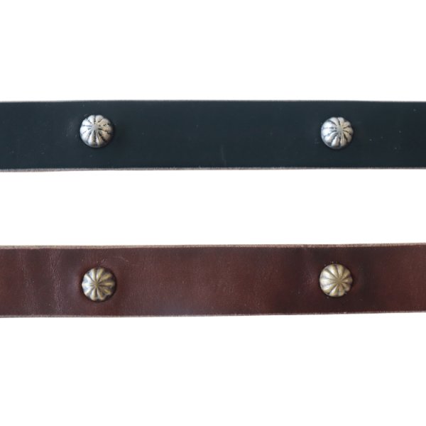 画像4: ARTBROWN アートブラウン VDB21166AB VGB21166AB Concho Belt コンチョベルト アンブレラスタッズ 帯幅20mm クロムエクセルレザー スタッズベルト ブラック チョコ エイジング 日本製 madeinjapan (4)