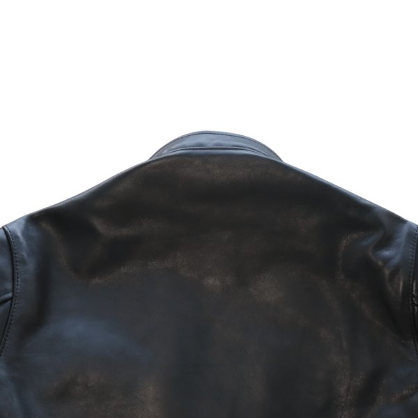 画像14: Bilt Buck by ATTRACTIONS ビルトバック バイ アトラクションズ Lot. 575 Horsehide TT Riders Jacket 黒にこだわった 馬革 シングルライダース カゼインフィニッシュ フルベジタブルタンニング ホースハイド レザージャケット シングルブレスト モーターサイクルジャケット (14)