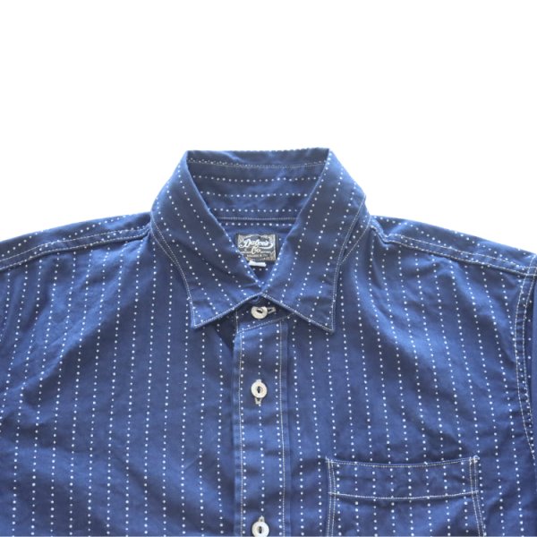 画像5: Dalee's & Co ダリーズアンドコー Calico.F...30s Calico SHIRT キャラコシャツ 1920年代 インディゴウォバッシュドレス&ワークスタイル チンストラップ 前立て裾フラップ ダブルカフス ONE WASH ワンウォッシュ 日本製 madeinjapan (5)
