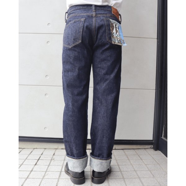 画像4: SAMURAI JEANS サムライジーンズ S710XX19OZll 19oz 極 細身ストレートモデル ワンウォッシュ済み　19oz刀耳セルビッチ 半月 専用革パッチ ヘビーオンス　デニム デニムパンツ　ジーパン 国産 日本製 (4)