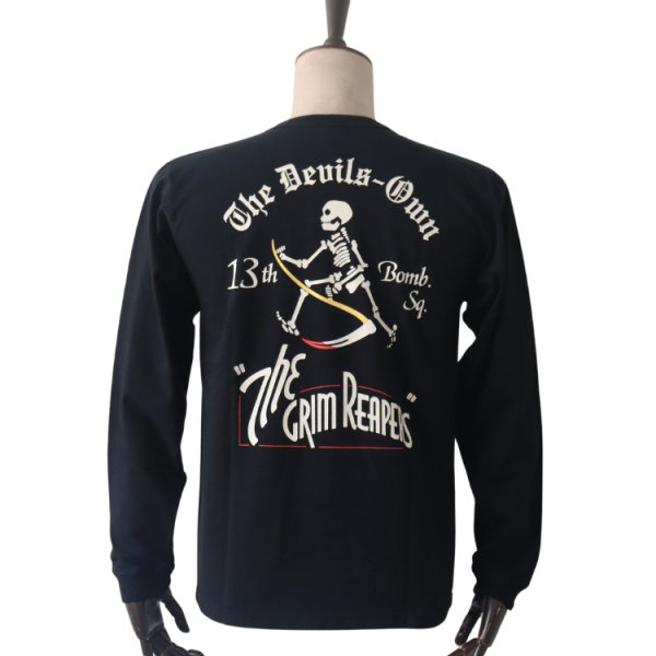 画像3: BUZZ RICKSON'S バズリクソンズ BR69628 L/S T-SHIRT 13th BOMB.SQ.THE GRIM REAPERSプリント長袖ミリタリーＴシャツ 第13爆撃飛行隊 アメリカ製ボディ 米空軍史上最も古い飛行隊 (3)