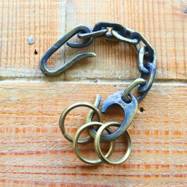 画像6: 池之端銀革店 Haru H-1008B ブラス キーチェーン サンドキャスト アズキチェーン サンドキャスト ブラスキーチェーン サンドキャスト(砂型)鋳造製品 Haru ウォレットシリーズ 日本製 (6)