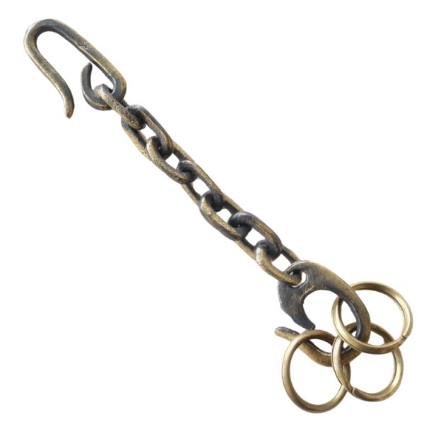 画像2: 池之端銀革店 Haru H-1008B ブラス キーチェーン サンドキャスト アズキチェーン サンドキャスト ブラスキーチェーン サンドキャスト(砂型)鋳造製品 Haru ウォレットシリーズ 日本製 (2)