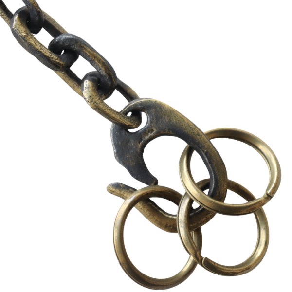 画像4: 池之端銀革店 Haru H-1008B ブラス キーチェーン サンドキャスト アズキチェーン サンドキャスト ブラスキーチェーン サンドキャスト(砂型)鋳造製品 Haru ウォレットシリーズ 日本製 (4)