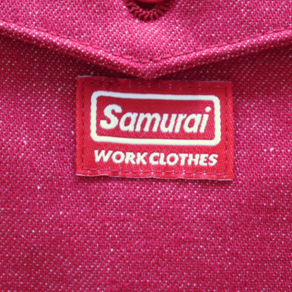 画像14: SAMURAI JEANS サムライジーンズ SWCJK25 刺繍入りスイングトップ 赤デニム Samurai Jeans All worldly things are transitory サムライジーンズ諸行無常 チェーン刺繍 Samurai WORK CLOTHESネーム 樹脂ボタン 日本製 (14)