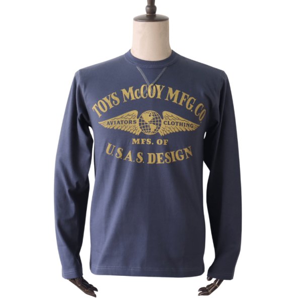 画像2: TOYS McCOY トイズマッコイ TMC2553 LONG SLEEVE TEE TOYS MCCOY MFG.CO."U.S.A.S.DESIGN" ロングスリーブTシャツ 長袖Tシャツ ロゴT コットン 100% 日本製 (2)