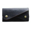 画像2: DAPPER'S ダッパーズ Lot,1794 Horsehide Double Flap Wallet ホースハイド ダブルフラップ ウォレットマリアム社 フルベジタブルタンニング 馬革 ジッパー WALDES社 30’sタイプ BRASS スナップボタン エイジング (2)