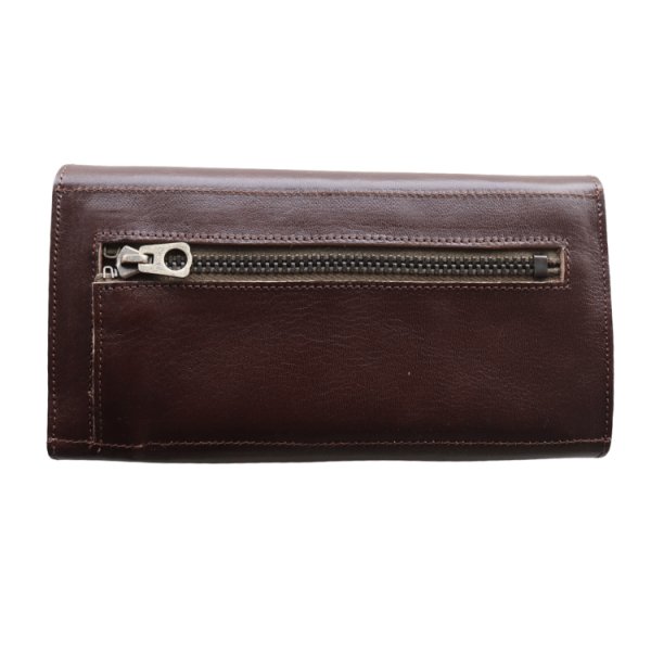 画像13: DAPPER'S ダッパーズ Lot,1794 Horsehide Double Flap Wallet ホースハイド ダブルフラップ ウォレットマリアム社 フルベジタブルタンニング 馬革 ジッパー WALDES社 30’sタイプ BRASS スナップボタン エイジング (13)