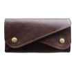 画像12: DAPPER'S ダッパーズ Lot,1794 Horsehide Double Flap Wallet ホースハイド ダブルフラップ ウォレットマリアム社 フルベジタブルタンニング 馬革 ジッパー WALDES社 30’sタイプ BRASS スナップボタン エイジング (12)