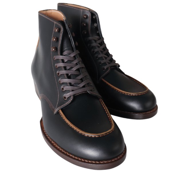 画像3: The 2 Monkeys 2モンキーズ TM72924 Sportif スポルティフ Black Calf フレンチビンテージテイスト モカシン型ブーツ ハンティング アウトドア フレンチカーフ グッドイヤーウェルト製法 マッケイ製法 エイジング シングルレザーソール JELADO ジェラード (3)