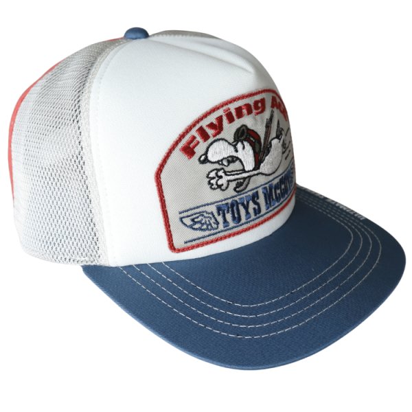 画像3: TOYS McCOY トイズマッコイ TMA2525 MESH CAP SNOOPY "FLYING ACE" メッシュキャップ スヌーピー フライングエース トリコロールカラー 刺繍製パッチ 帽子 アメカジキャップ 日本製 madeinjapan (3)