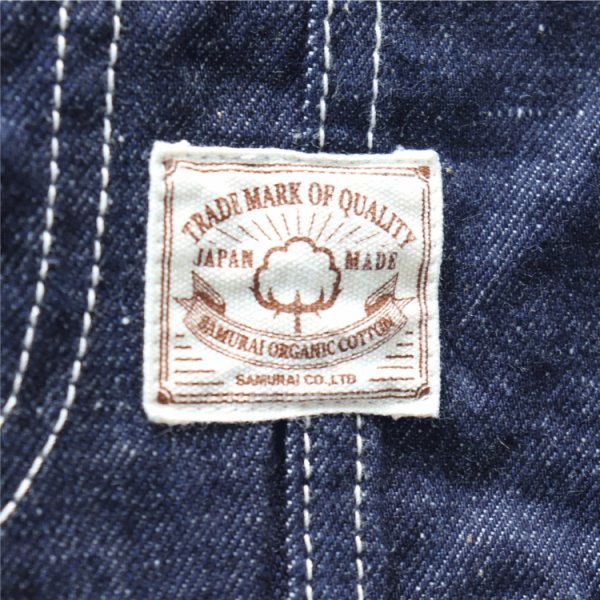 画像15: SAMURAI JEANS サムライジーンズ SJCA-SC01 サムライコットンデニムカバーオール 10oz セルビッチデニム 50‘ｓビンテージカバーオールベース ラグランスリーブ キナリ糸トリプルステッチ 巻縫い ワークウェア コットン柄 純銀鍍金 鉄製ボタン (15)