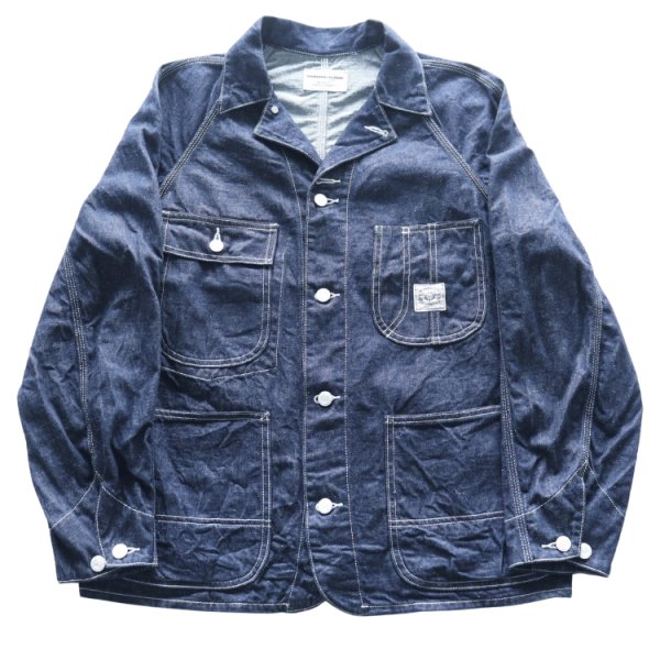 画像4: SAMURAI JEANS サムライジーンズ SJCA-SC01 サムライコットンデニムカバーオール 10oz セルビッチデニム 50‘ｓビンテージカバーオールベース ラグランスリーブ キナリ糸トリプルステッチ 巻縫い ワークウェア コットン柄 純銀鍍金 鉄製ボタン (4)