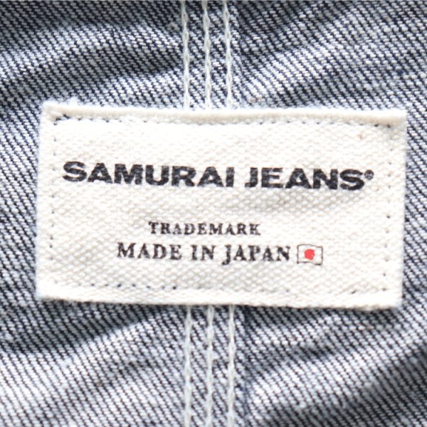 画像14: SAMURAI JEANS サムライジーンズ SJCA-SC01 サムライコットンデニムカバーオール 10oz セルビッチデニム 50‘ｓビンテージカバーオールベース ラグランスリーブ キナリ糸トリプルステッチ 巻縫い ワークウェア コットン柄 純銀鍍金 鉄製ボタン (14)
