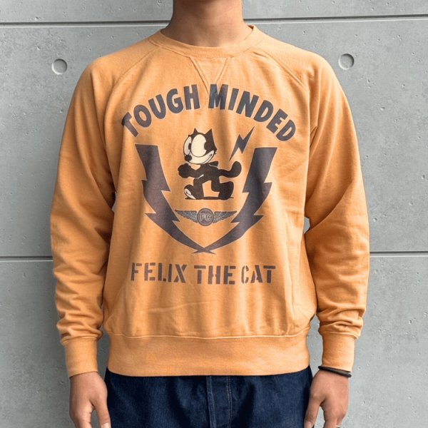 画像2: TOYS McCOY トイズマッコイ TMC2548 GARMENT DYING SWEAT SHIRT FELIX THE CAT "TOUGH MINDED" ガーメントダイ スウェットシャツ フィリックス 米海軍哨戒飛行隊 コットン 100% 後染め 日本製 (2)