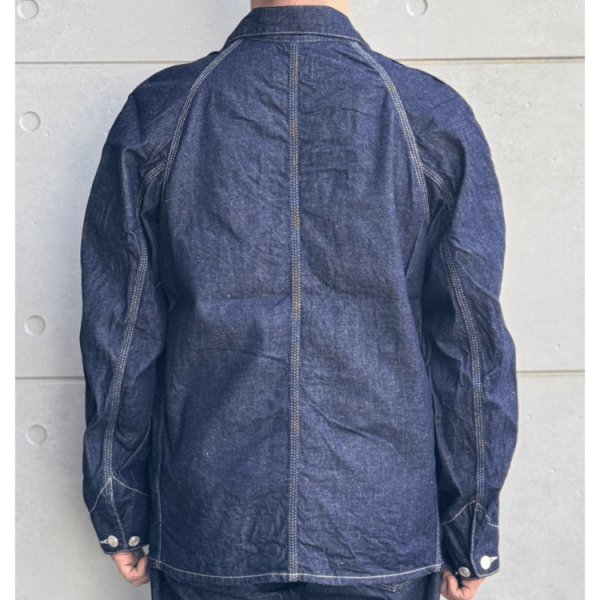 画像3: SAMURAI JEANS サムライジーンズ SJCA-SC01 サムライコットンデニムカバーオール 10oz セルビッチデニム 50‘ｓビンテージカバーオールベース ラグランスリーブ キナリ糸トリプルステッチ 巻縫い ワークウェア コットン柄 純銀鍍金 鉄製ボタン (3)