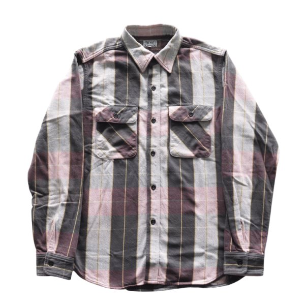 画像4: JELADO ジェラード JP12108 Unionworkers Shirt Regular ユニオンワーカーズシャツ レギュラー 定番 ネルシャツ 別注ネル生地 ヴィンテージ感 レギュラーサイズ 快適な着心地 保温性 ユーズド加工 (4)