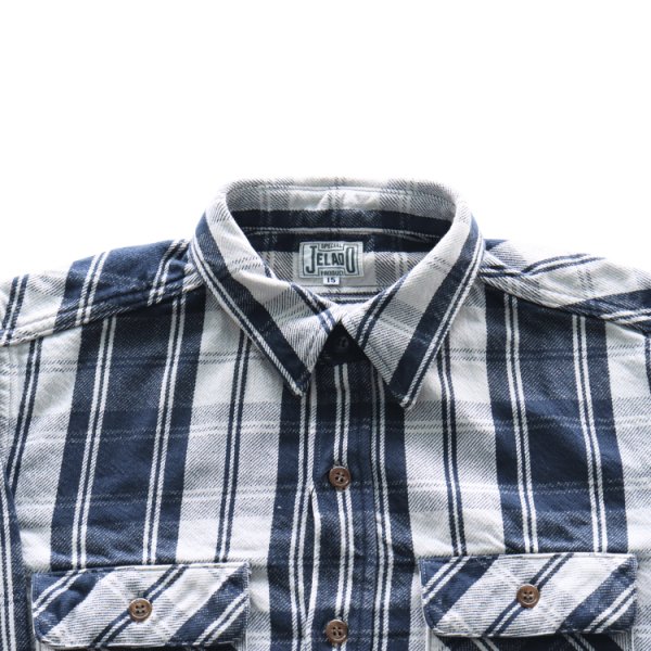 画像13: JELADO ジェラード JP12108 Unionworkers Shirt Regular ユニオンワーカーズシャツ レギュラー 定番 ネルシャツ 別注ネル生地 ヴィンテージ感 レギュラーサイズ 快適な着心地 保温性 ユーズド加工 (13)