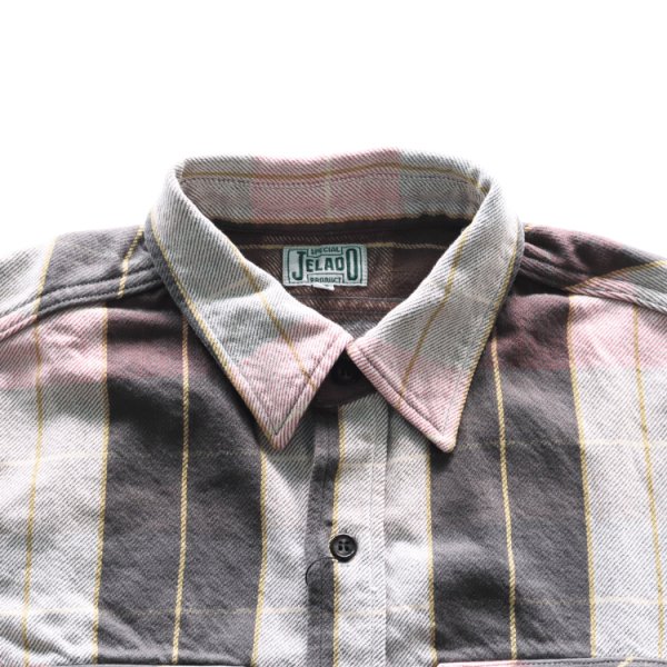 画像5: JELADO ジェラード JP12108 Unionworkers Shirt Regular ユニオンワーカーズシャツ レギュラー 定番 ネルシャツ 別注ネル生地 ヴィンテージ感 レギュラーサイズ 快適な着心地 保温性 ユーズド加工 (5)