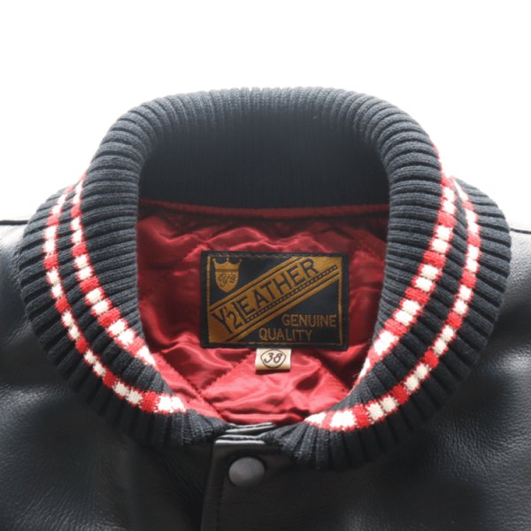 画像6: Y'2 LEATHER ワイツーレザー SB-93 STEER OIL PHARAOH JACKET ステアオイルファラオジャケット リブジャケット 牛革 革厚約1.3ｍｍ 柔らかい着心地 ナイロンキルティング仕様 保温性 スナップボタン 日本製 (6)