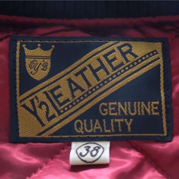 画像12: Y'2 LEATHER ワイツーレザー SB-93 STEER OIL PHARAOH JACKET ステアオイルファラオジャケット リブジャケット 牛革 革厚約1.3ｍｍ 柔らかい着心地 ナイロンキルティング仕様 保温性 スナップボタン 日本製 (12)