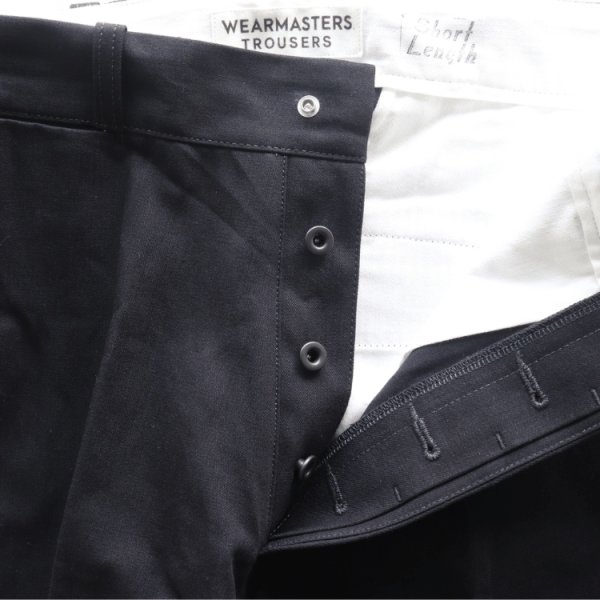 画像15: Wearmasters ウエアマスターズ Lot.344 Heritage Denim Trousers ヘリテージ デニム トラウザース ワークパンツ スラックス work pants denim slacks レギュラーフィット regular fit ムラ糸インディゴデニム ブラックデニム Uneven yarn indigo denim コットン cotton 日本製 madeinjapan (15)