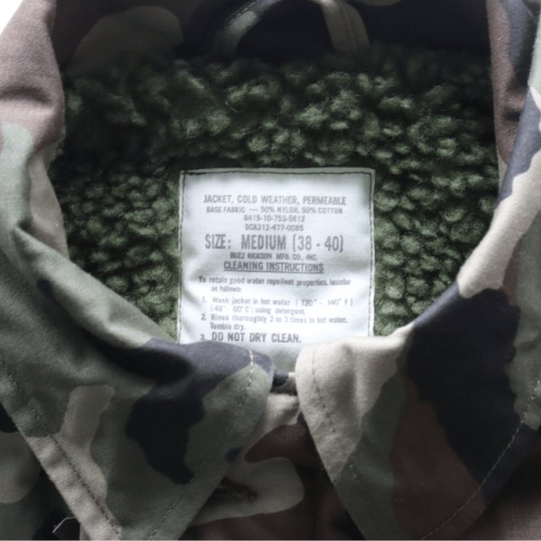 画像6: BUZZ RICKSON'S バズリクソンズ BR15763 Type DECK A-2 “BUZZ RICKSON MFG. CO.” CAMOUFLAGE VERSION カモフラージュバージョン デッキA-2ジャケット 米海軍 甲板作業用ジャケットN-1の後継モデル コットン・ナイロンの混紡生地 ウッドランドのカモフラージュ生地 (6)