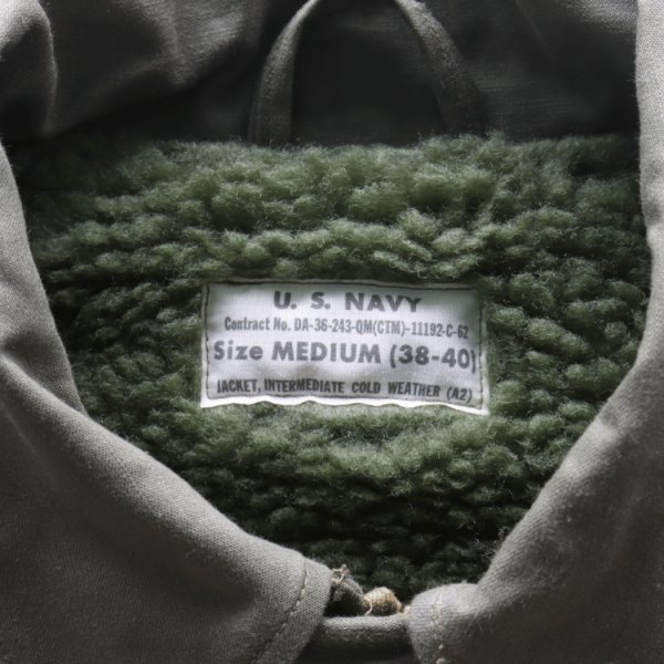 画像6: BUZZ RICKSON'S バズリクソンズ BR14956 Type DECK A-2 “BUZZ RICKSON MFG. CO.”  デッキA-2ジャケット 米海軍 甲板作業用ジャケットN-1の後継モデル バックサテン地 ナイロンボア ユーティリティージャケット U.S.NAVY (6)