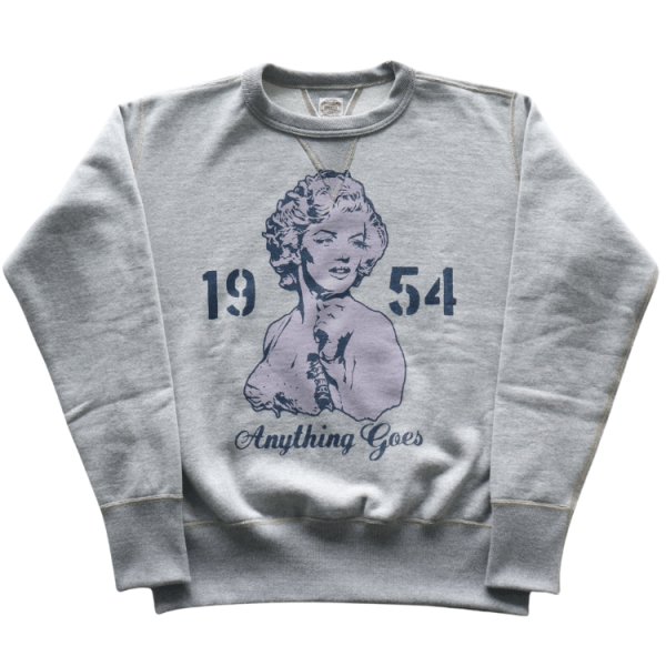 画像6: TOYS McCOY トイズマッコイ TMC2545 HEAVYWEIGHT SWEAT MARILYN MONROE "ANYTHING GOES" ヘヴィウエイトスウェット マリリンモンロー ヴィンテージピース 吊り編み機による丸胴 肉厚な質感と保温性の高い裏起毛 (6)