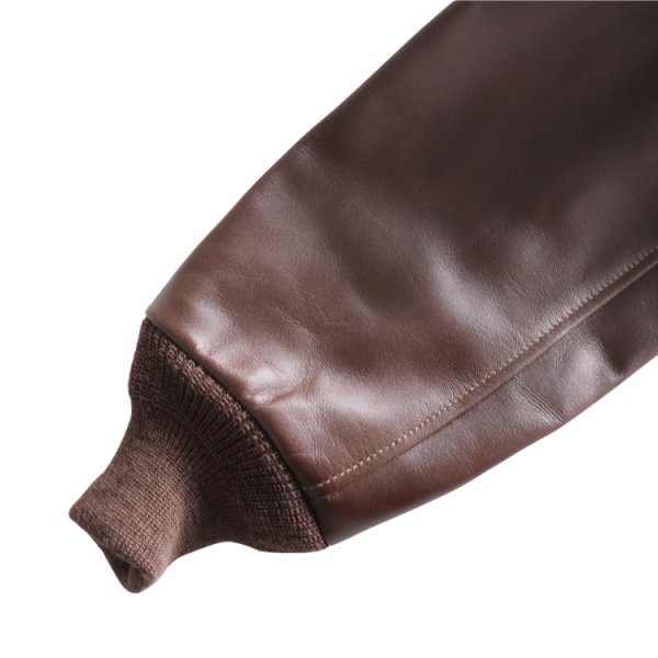 画像12: BUZZ RICKSON'S バズリクソンズ BR80659 Type A-2 “A.C. No.W535 ac 29191 BUZZ RICKSON MFG.CORP.” ブロンコ社 1942年製造モデル 陸軍航空隊 あずき色 赤褐色のラセットブラウン ステッチワーク クロスステッチ (12)