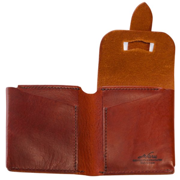 画像5: 池之端銀革店 Haru HC-536 イタリアンレザーギャルソンコンパクトウォレット 2つ折りウォレット ギャルソンコインポケット エイジング加工 サンドキャスト製 真鍮金具 オイルアップ オイルアップ 革製品 日本製 (5)