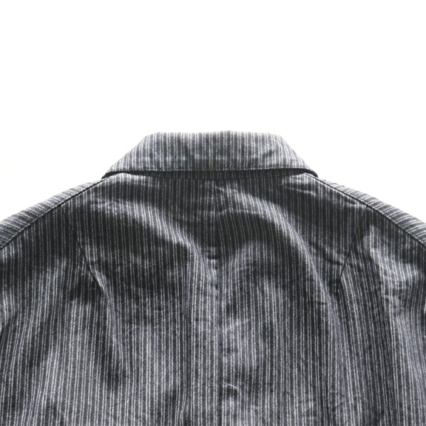 画像14: ORGUEIL オルゲイユ OR-4325 Indigo Dobby Jacket インディゴドビージャケット 1900 年代初頭 サックジャケットベース クラシックスタイル インディゴ染料 ドビーストライプ生地 エイジング ナットボタン (14)