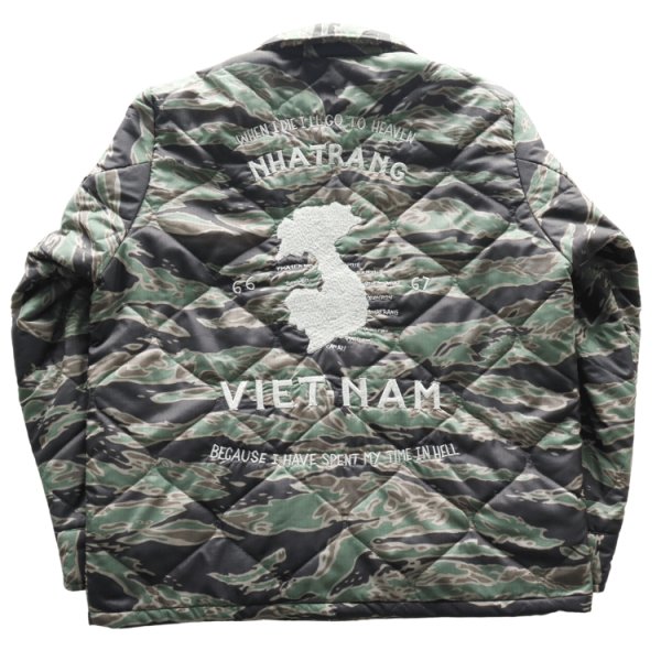 画像17: TAILOR TOYO テーラー東洋 TT15799 Mid 1960s Style Vietnam Liner Jacket “VIET-NAM MAP” ベトナムライナージャケット ベトナムマップ ベトジャン ベトナム戦争 カスタムオーダー品 マップ柄 瓢箪型のキルティング ナイロンリップストップ 防寒性 タイガーストライプ (17)