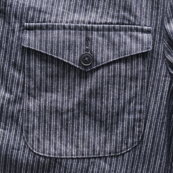 画像5: ORGUEIL オルゲイユ OR-4325 Indigo Dobby Jacket インディゴドビージャケット 1900 年代初頭 サックジャケットベース クラシックスタイル インディゴ染料 ドビーストライプ生地 エイジング ナットボタン (5)