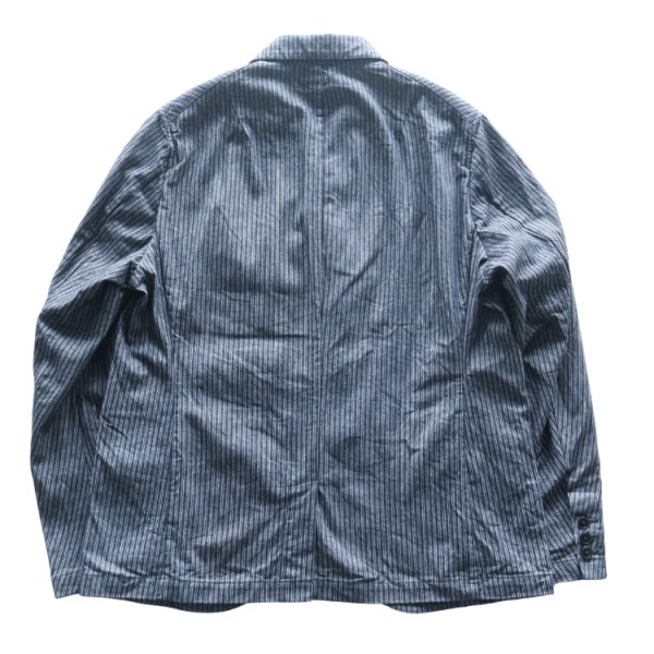 画像13: ORGUEIL オルゲイユ OR-4325 Indigo Dobby Jacket インディゴドビージャケット 1900 年代初頭 サックジャケットベース クラシックスタイル インディゴ染料 ドビーストライプ生地 エイジング ナットボタン (13)