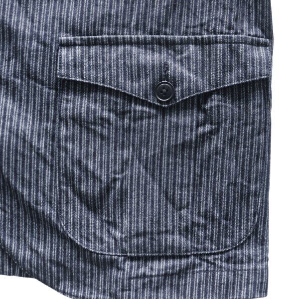 画像6: ORGUEIL オルゲイユ OR-4325 Indigo Dobby Jacket インディゴドビージャケット 1900 年代初頭 サックジャケットベース クラシックスタイル インディゴ染料 ドビーストライプ生地 エイジング ナットボタン (6)