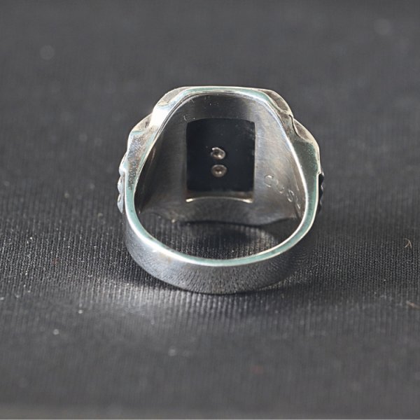画像3: CUSHMAN クッシュマン 29380 U.S.N. SILVER RING SILVER925 米海軍シルバーリング シルバ−925 1940年代 U.S.NAVY ネイビー オニキス シンプルデザイン アールデコ調のフィン ゴツい雰囲気 指輪 リング (3)