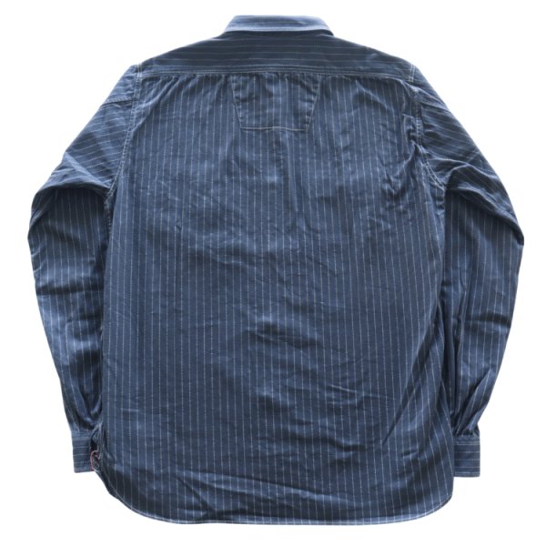 画像15: SUGAR CANE シュガーケーン SC29585 FICTION ROMANCE 8.5oz. BLACK WABASH STRIPE WORK SHIRT ブラックウォバッシュ ストライプワークシャツ ブラックの硫化染料でベース ドットストライプ ヴィンテージウェア (15)