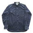 画像3: SUGAR CANE シュガーケーン SC29585 FICTION ROMANCE 8.5oz. BLACK WABASH STRIPE WORK SHIRT ブラックウォバッシュ ストライプワークシャツ ブラックの硫化染料でベース ドットストライプ ヴィンテージウェア (3)