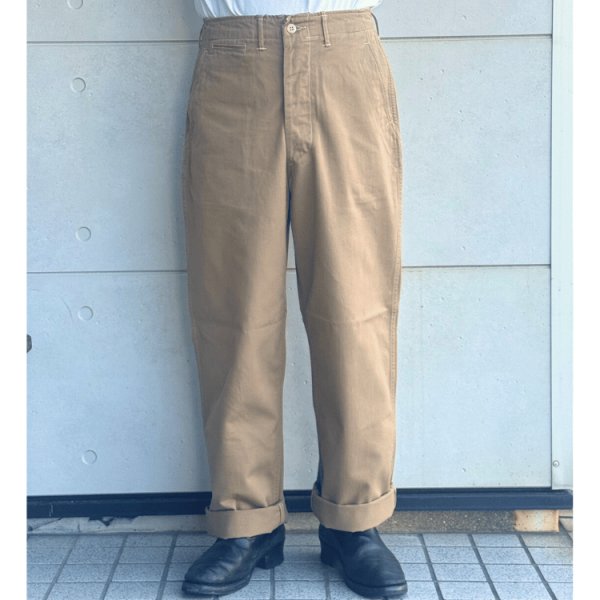 画像2: JELADO ジェラード AG94341A 41 Khaki Lastresort Chino Cloth ラストリゾート チノクロス チノパン ディープサウスコットン スレン染料 新41KHAKI 股上深くワタリ太め ワークパンツ made in japan (2)